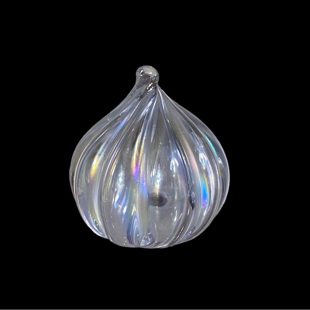 Sky Blue Irisdescent Art‎ Glass Vintage Collectible Paperweight Teardrop 3 IN